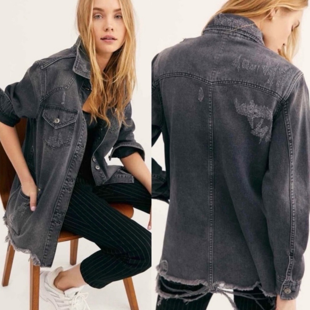 FREE PEOPLE Moonchild Denim Shirt
Jacket Black